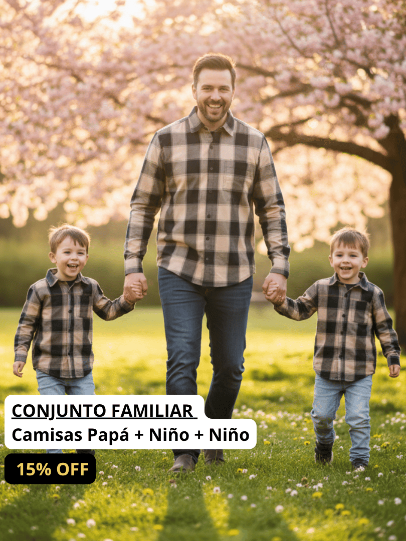 Conjunto Familiar Camisa a juego para Papá + Hijo + Hijo