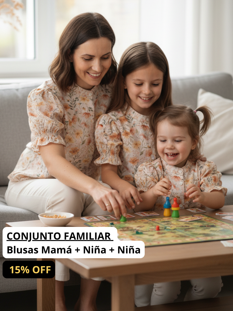 Conjunto familiar Blusas a juego para Mamá + Hija + Hija