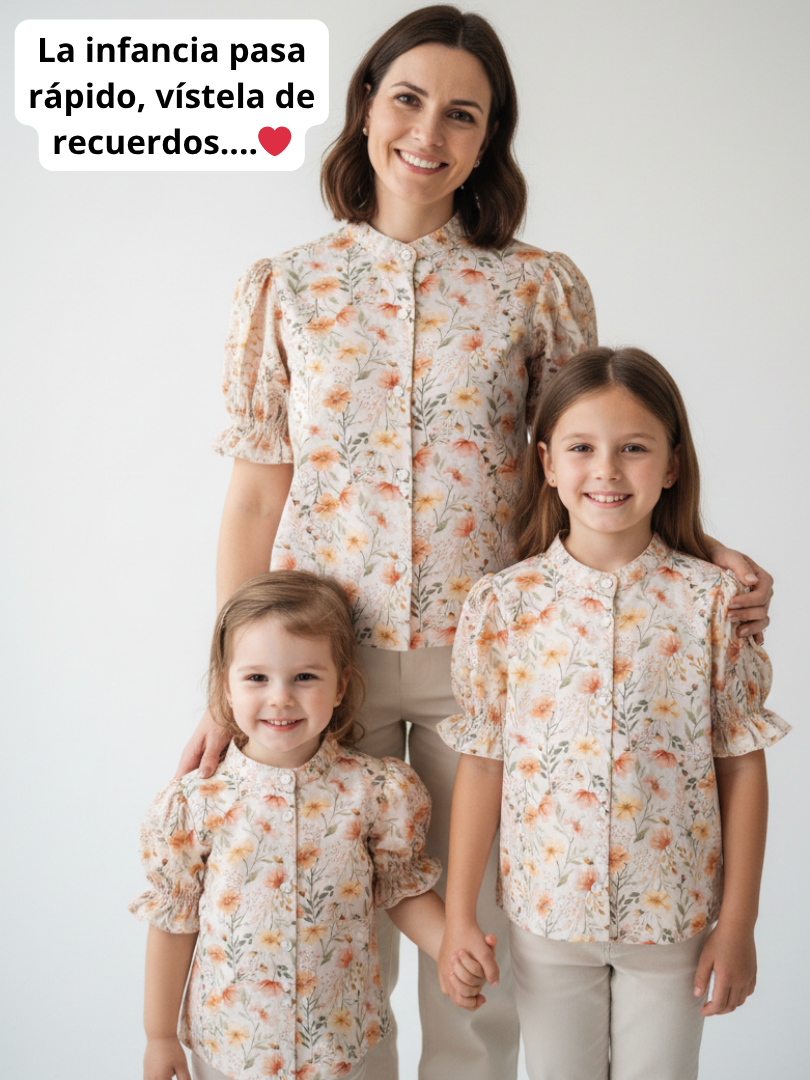 Conjunto familiar Blusas a juego para Mamá + Hija + Hija