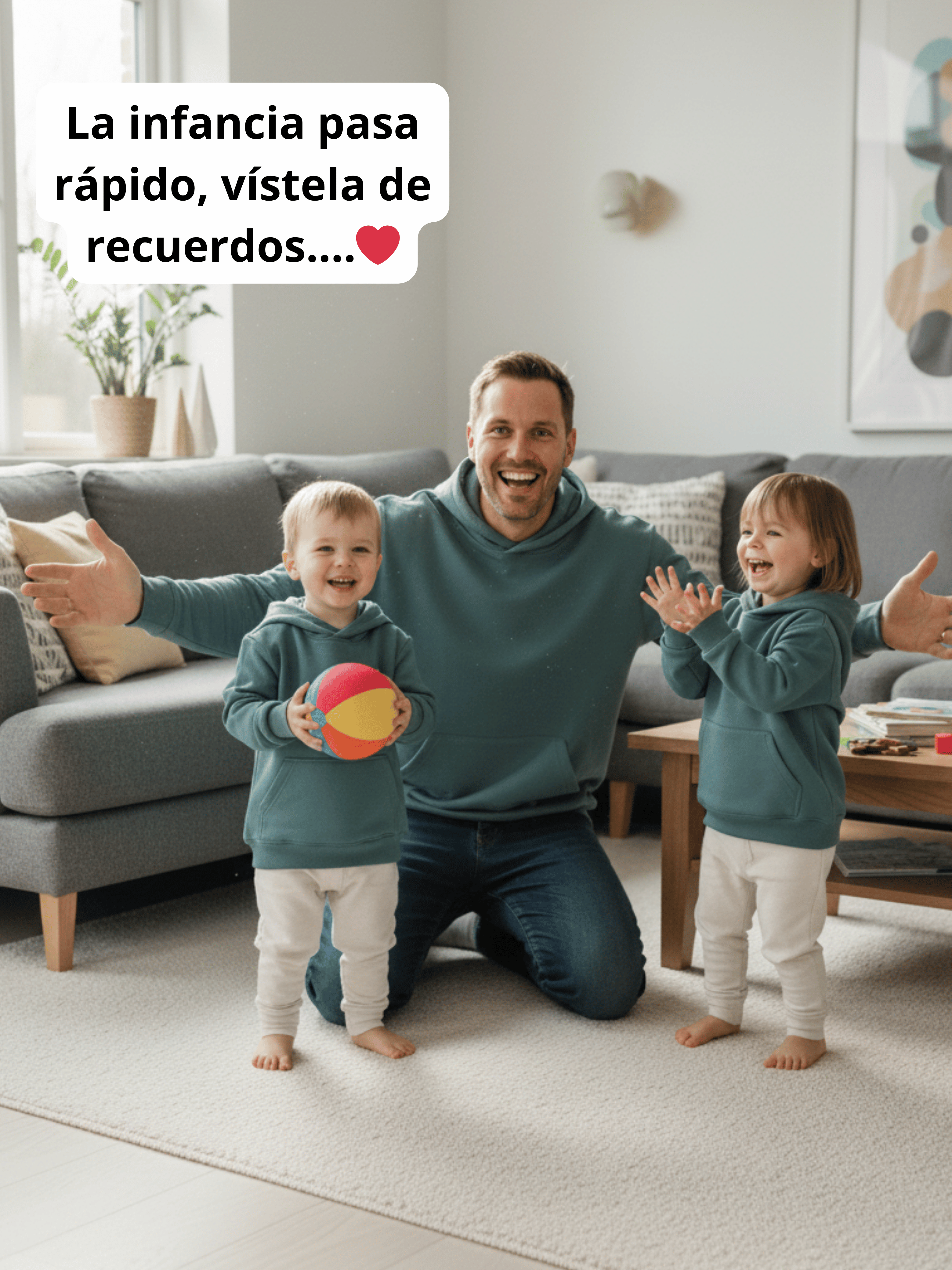 Conjunto Familiar Hoodie a juego para Papá + Hijo/a + Hijo/a + ENVÍO GRATIS