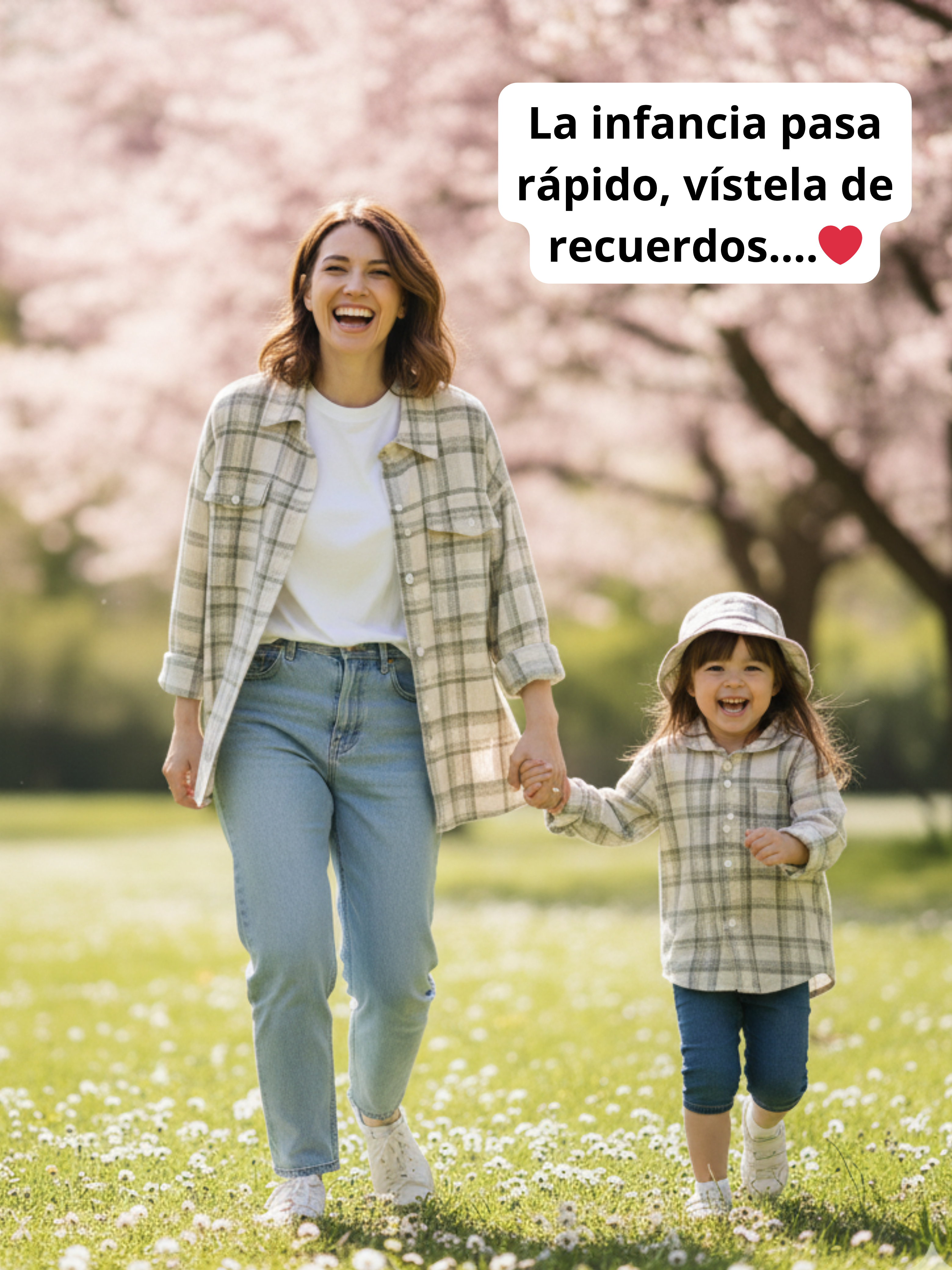 Pack 2 Chaquetas Camisera Mamá + Hijo/a color verde con blanco