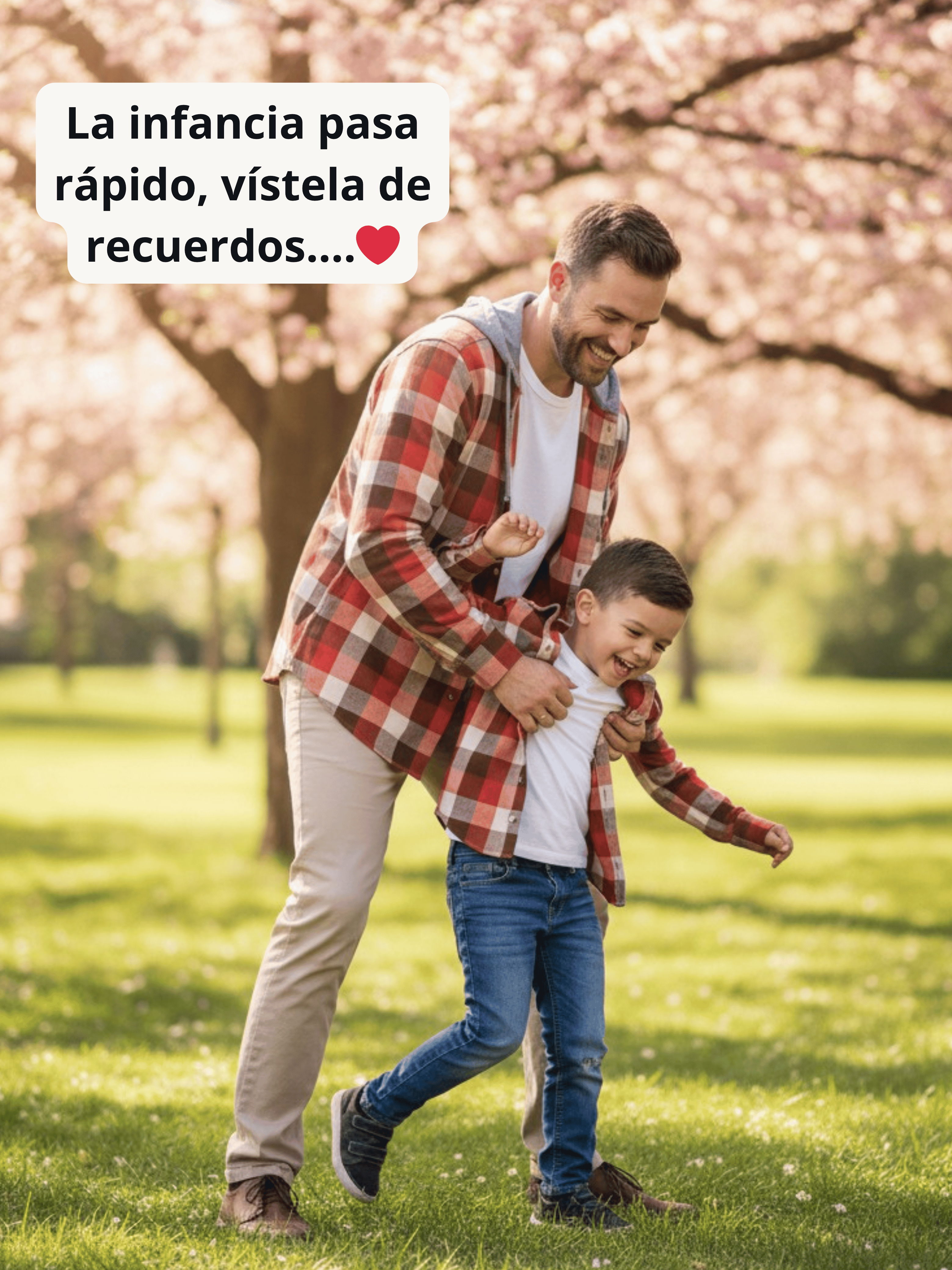 Pack 2 Camisas Gustavo Papá +  Hijo/a cuadros terracota con blanco