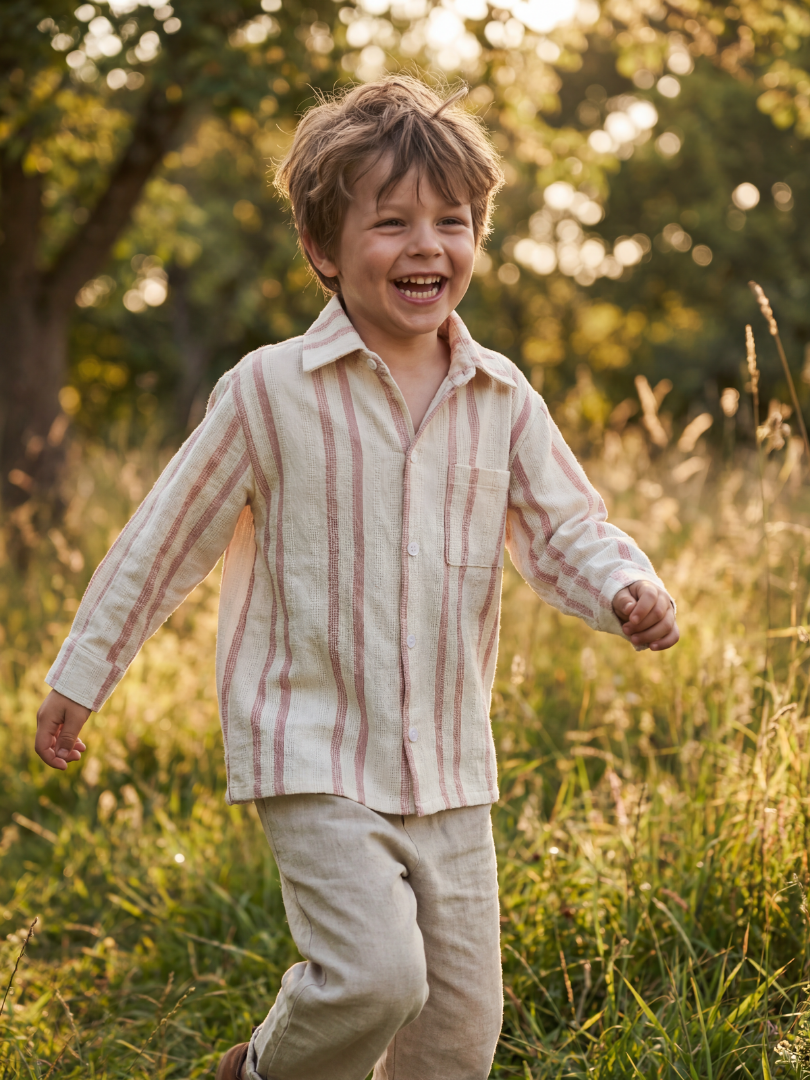 Camisera Infantil Unisex Rayas rosado | 100% Algodón