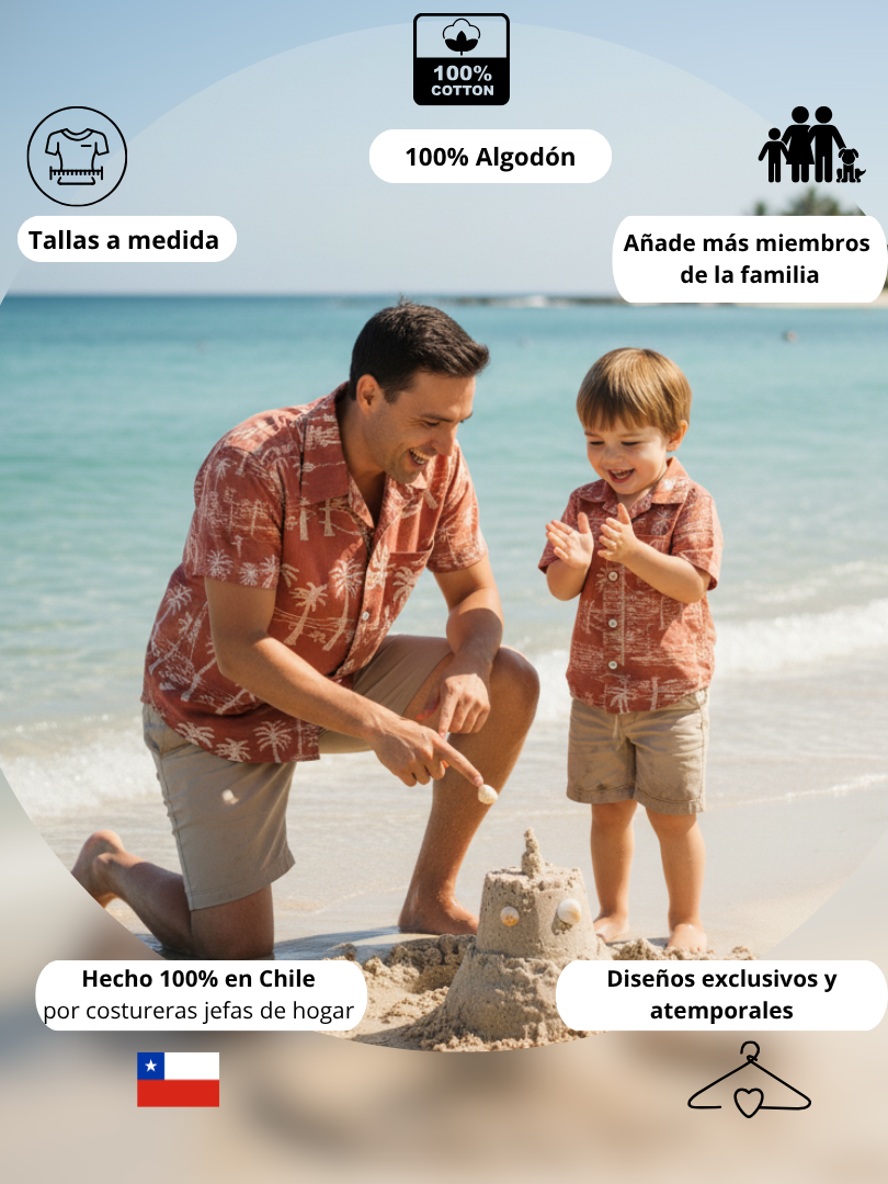 Pack 2 Guayaberas Papá + Hijo Palmeras