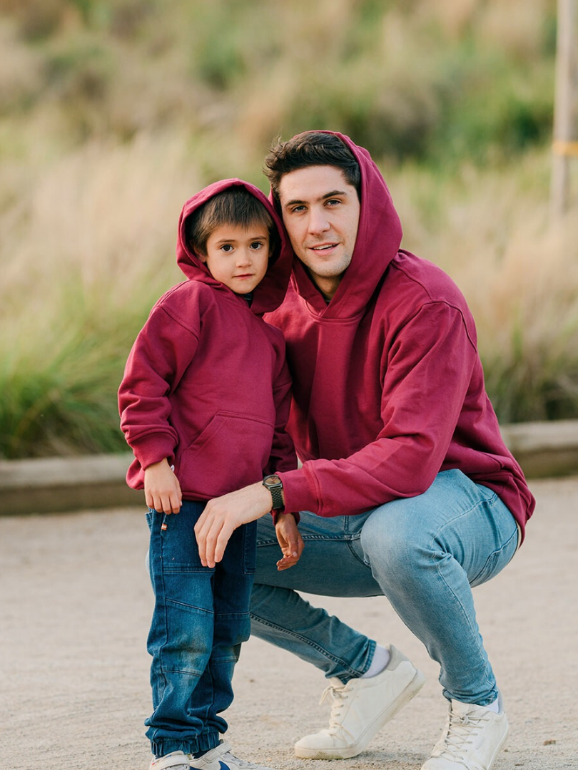 Pack 2 Polerones Oversize Burdeo Papá + Hijo/a