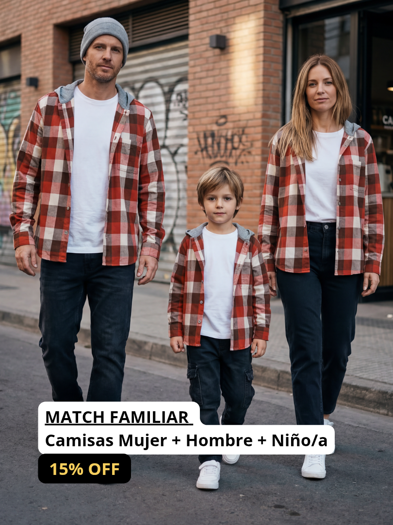 Pack 3 Camisas a juego para Papá + Mamá + Hijo/a 100% algodón