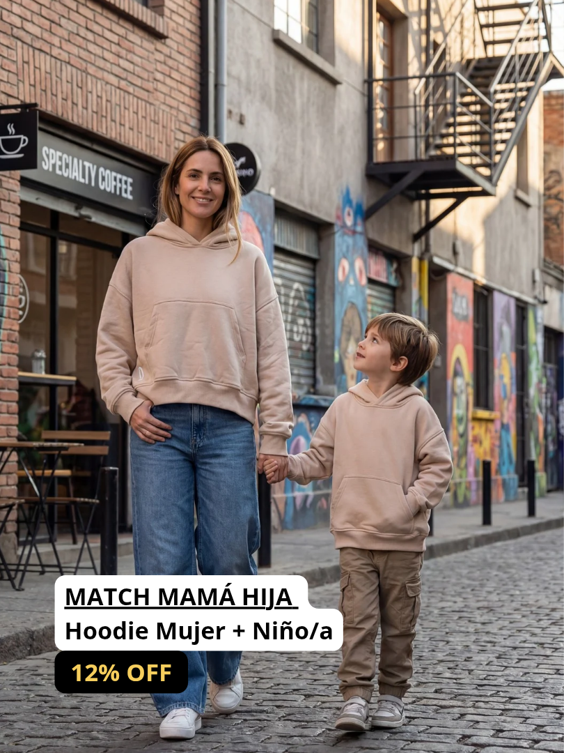 Pack 2 Polerones Oversize Beige Mamá + Hijo/a