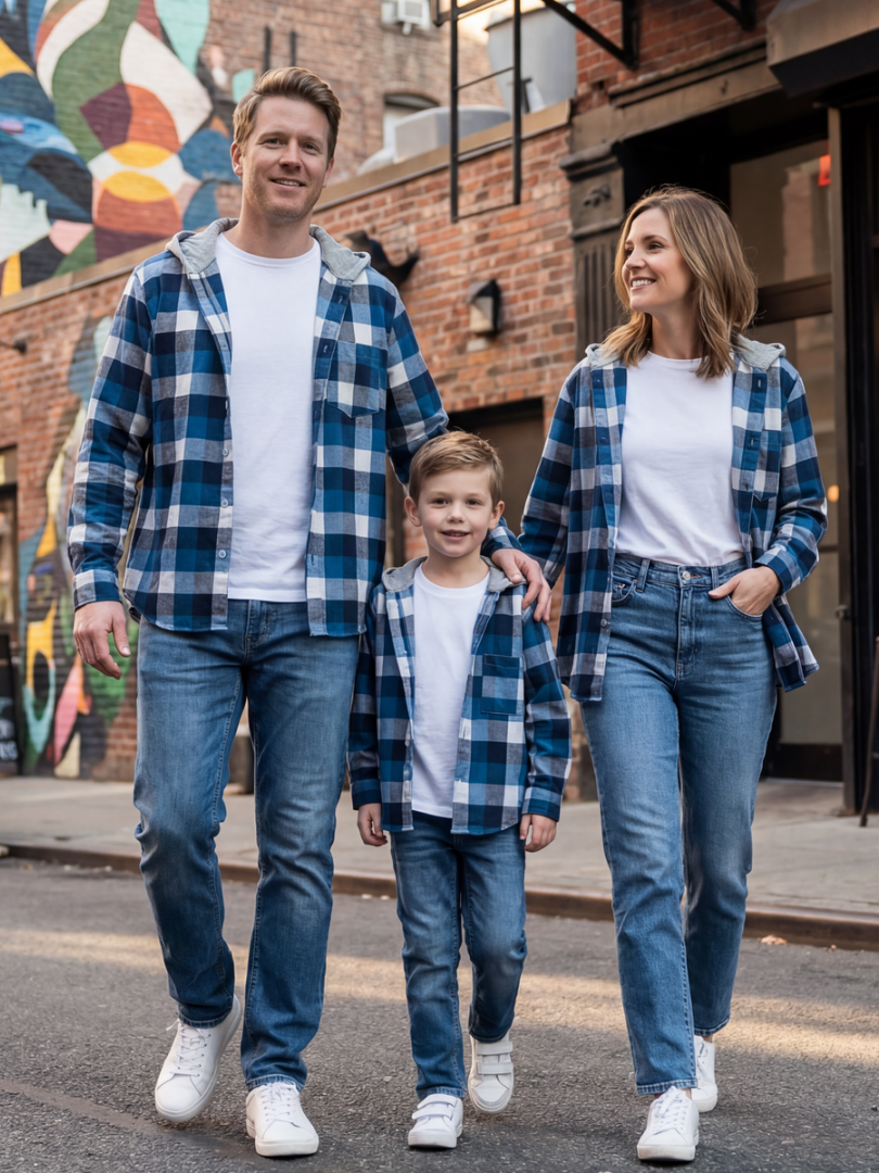 Pack 3 Camisas a juego para Papá + Mamá + Hijo/a 100% algodón