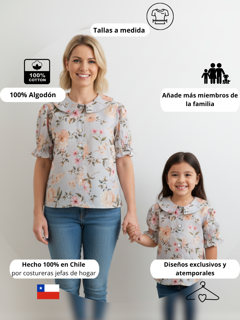 Conjunto familiar Blusas a juego para Mamá + Hija + Hija