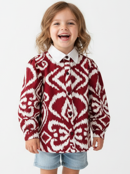 Blusa oversize niña 100% algodón manga larga y englobadas