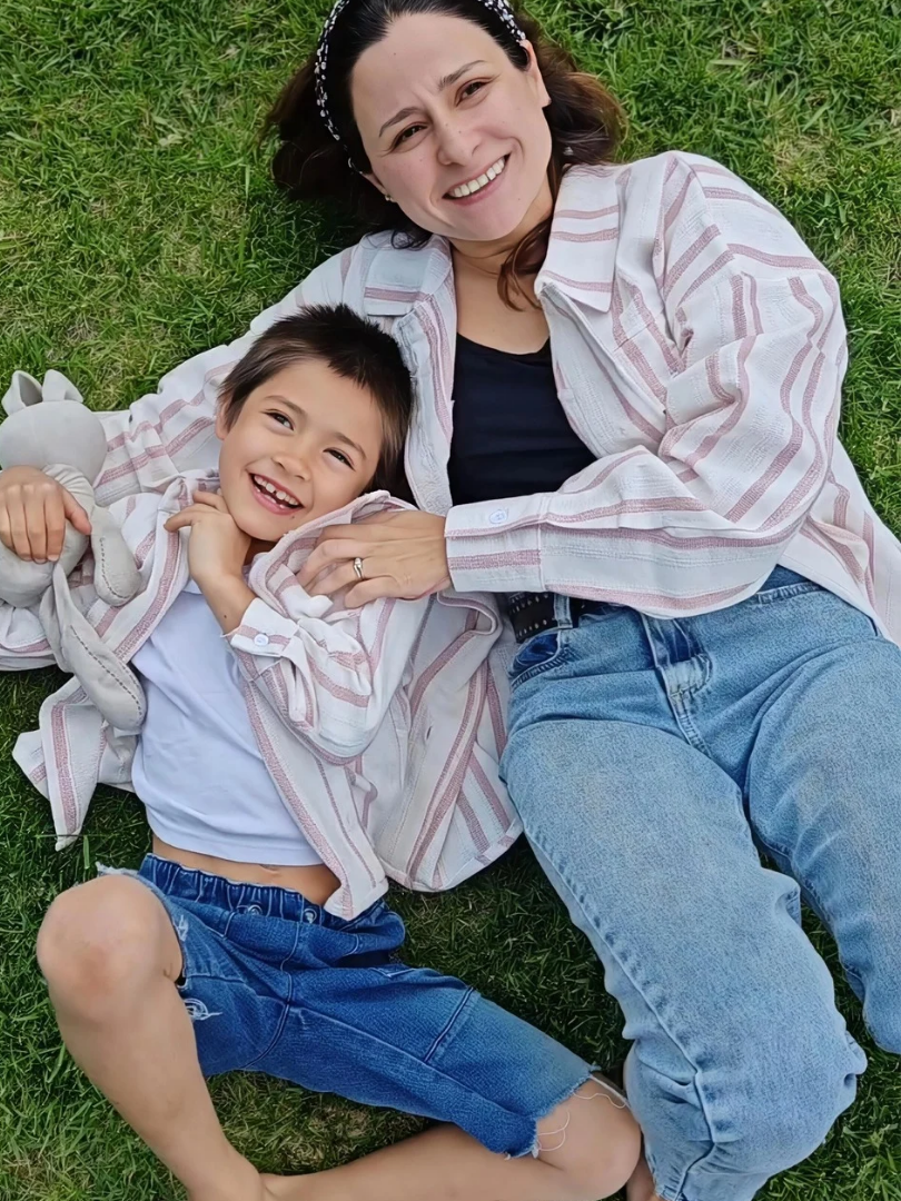 Pack 2 Camiseras Mamá + Hijo/a color rosado con blanco