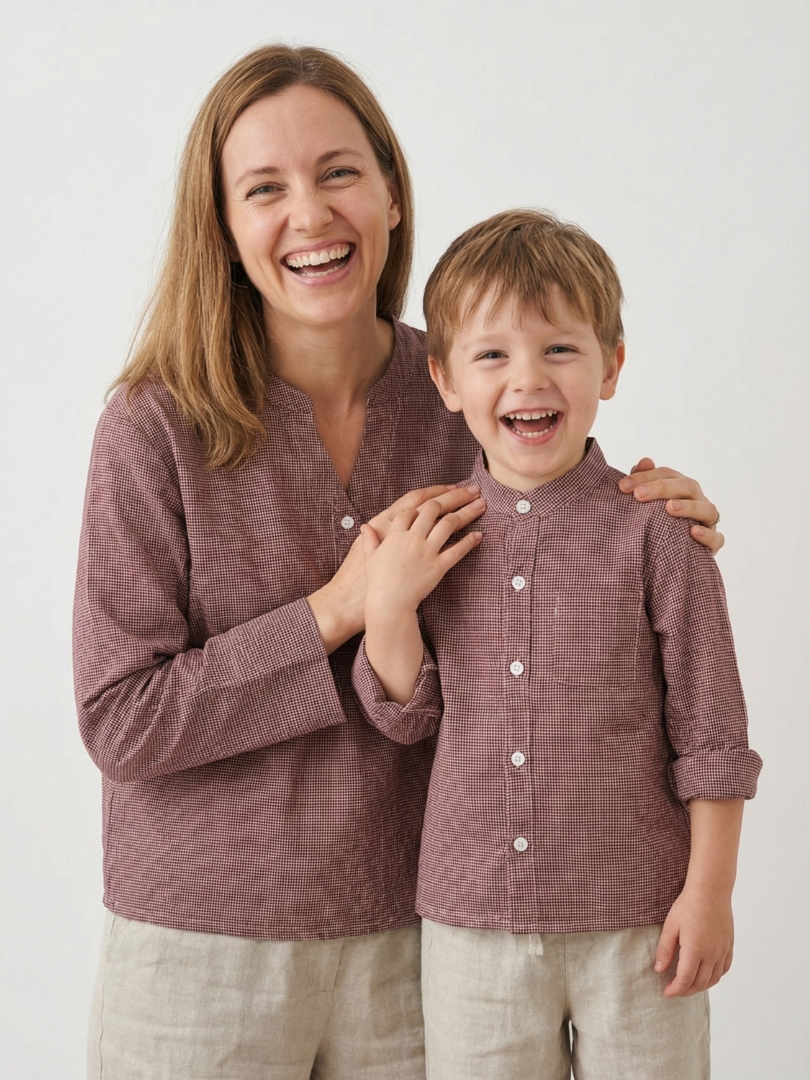 Pack 2 Camisas Mamá + Hijo 100% algodón estilo Vichy