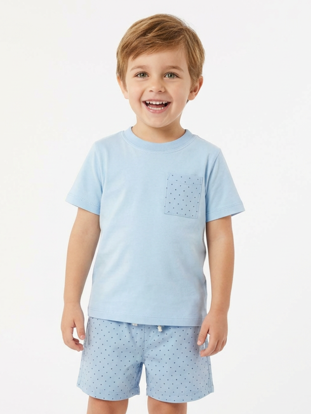 Conjunto niño 100% Algodón short y polera Julián