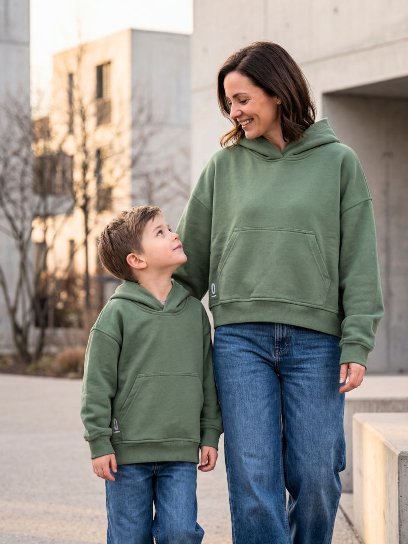 Pack 2 Polerones Oversize Verde Mamá + Hijo/a